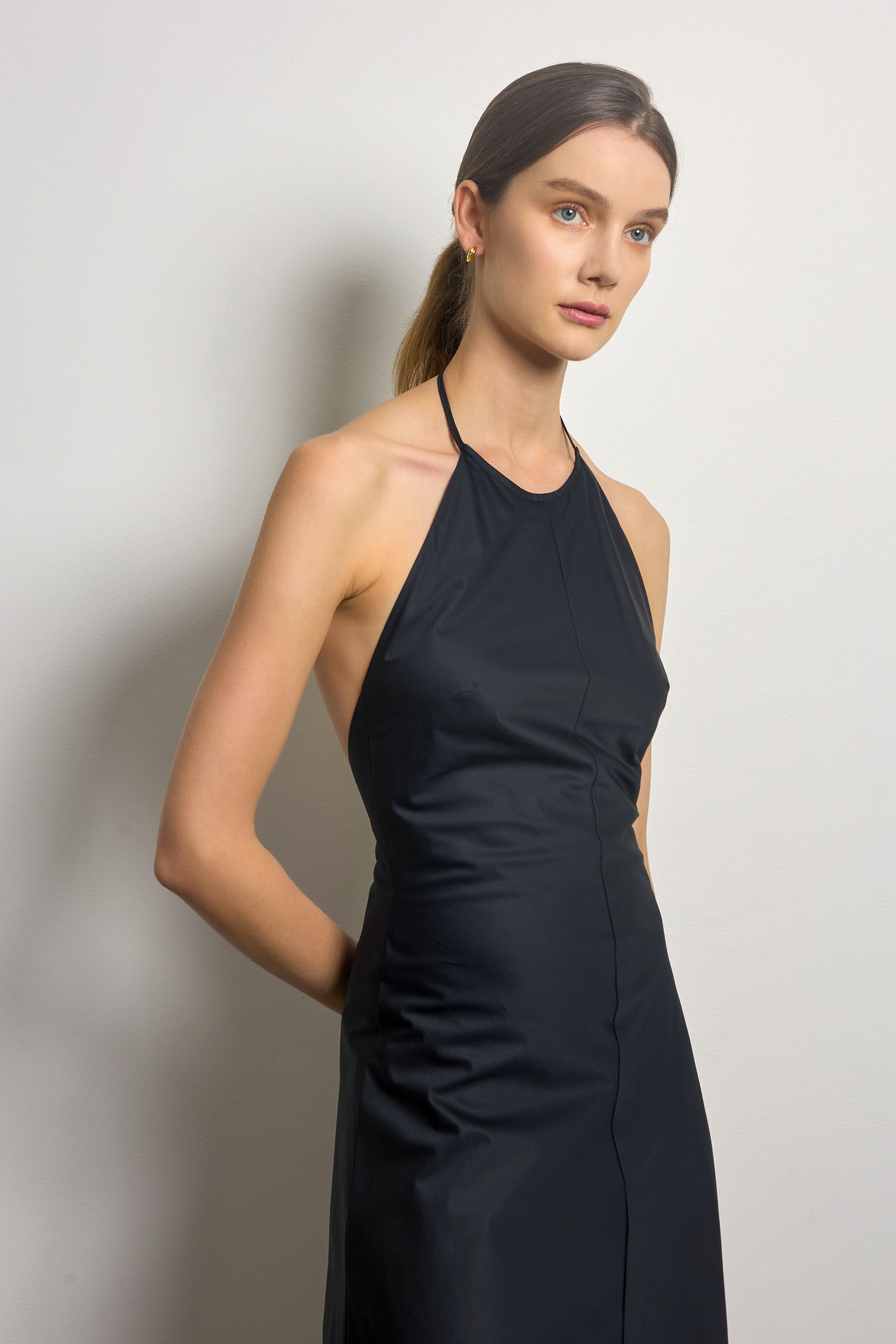 Bias Cut Halter Midi Dress with Lace Trim - 6 Bias Cut Halter Midi Dress with Lace Trim - 6