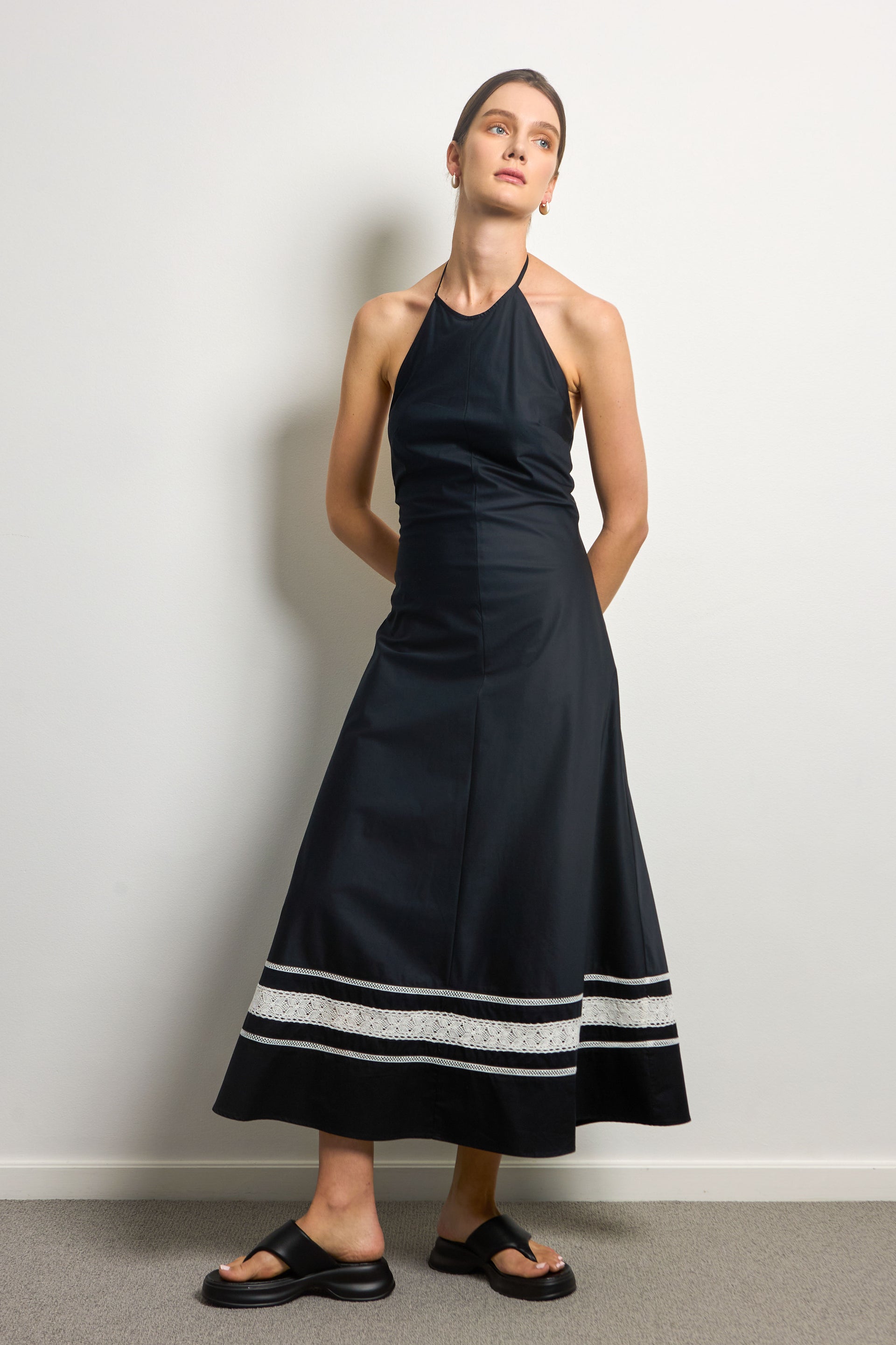 halter bias cut midi dress Diamond Halter Bias Midi Slip Dress with Convertible Straps