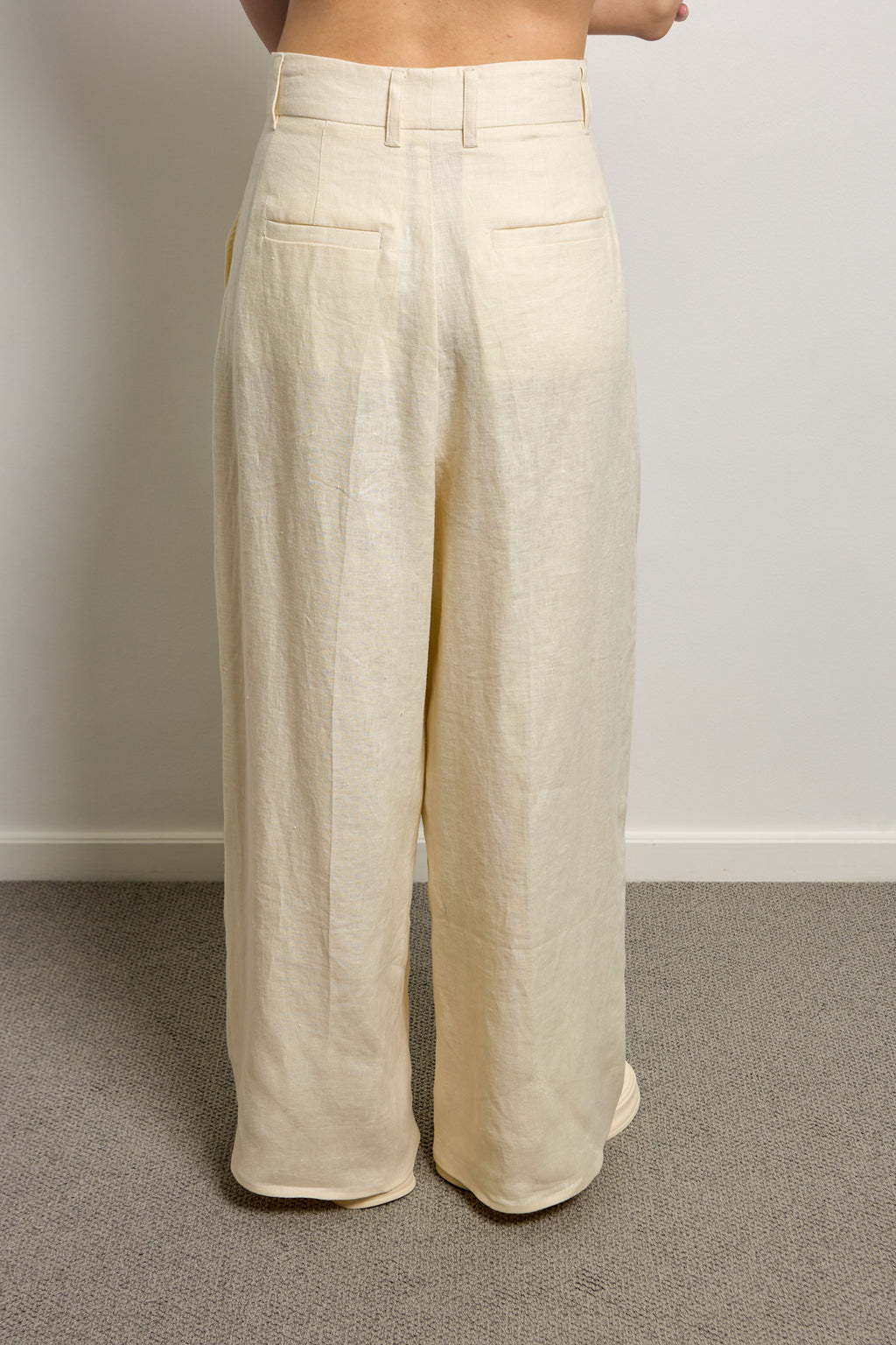 Linen Wide Leg Tailored Pants