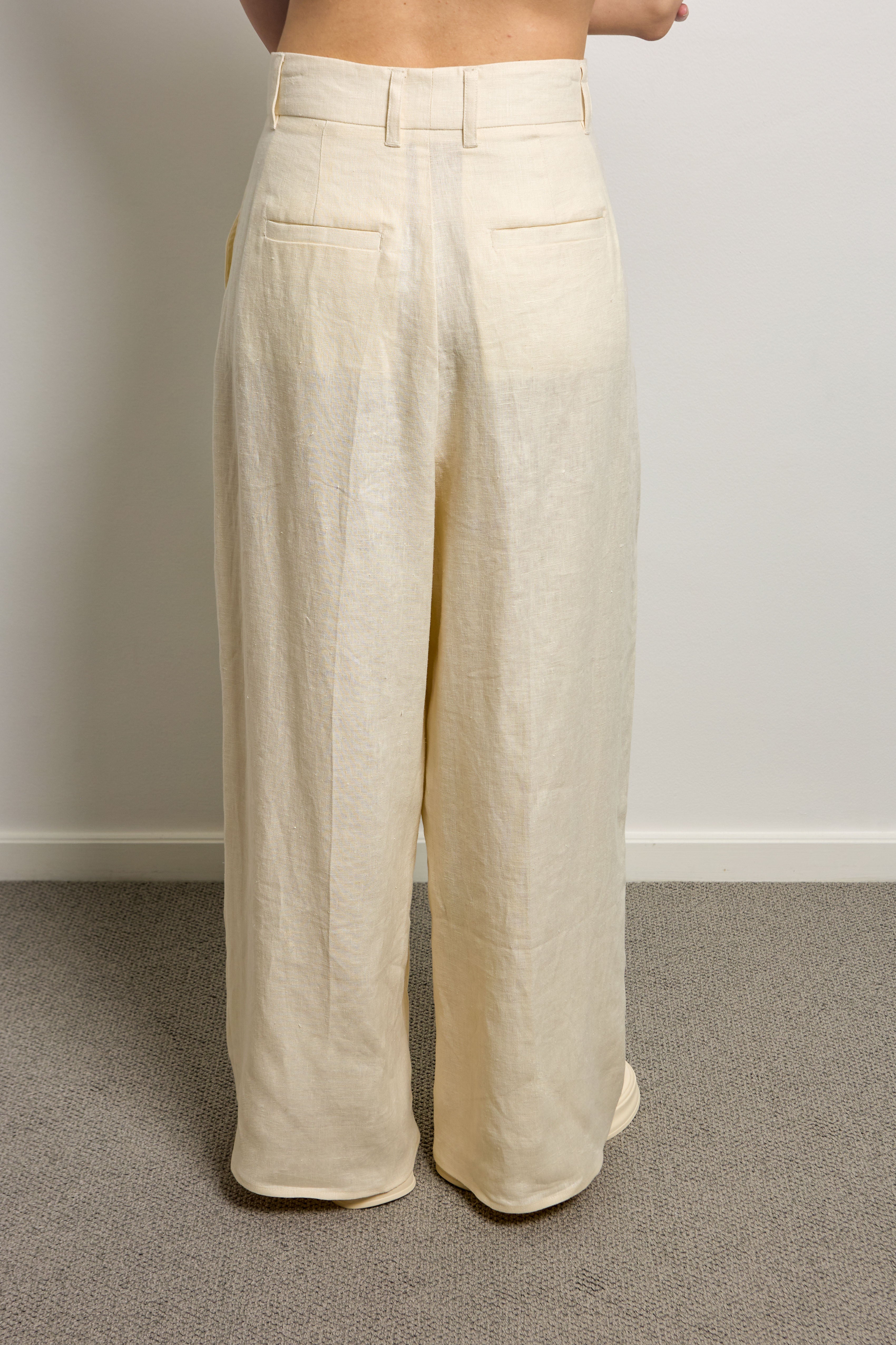 Linen Wide Leg Tailored Pants