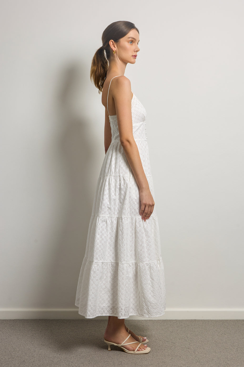 Tiered Midi Slip Dress