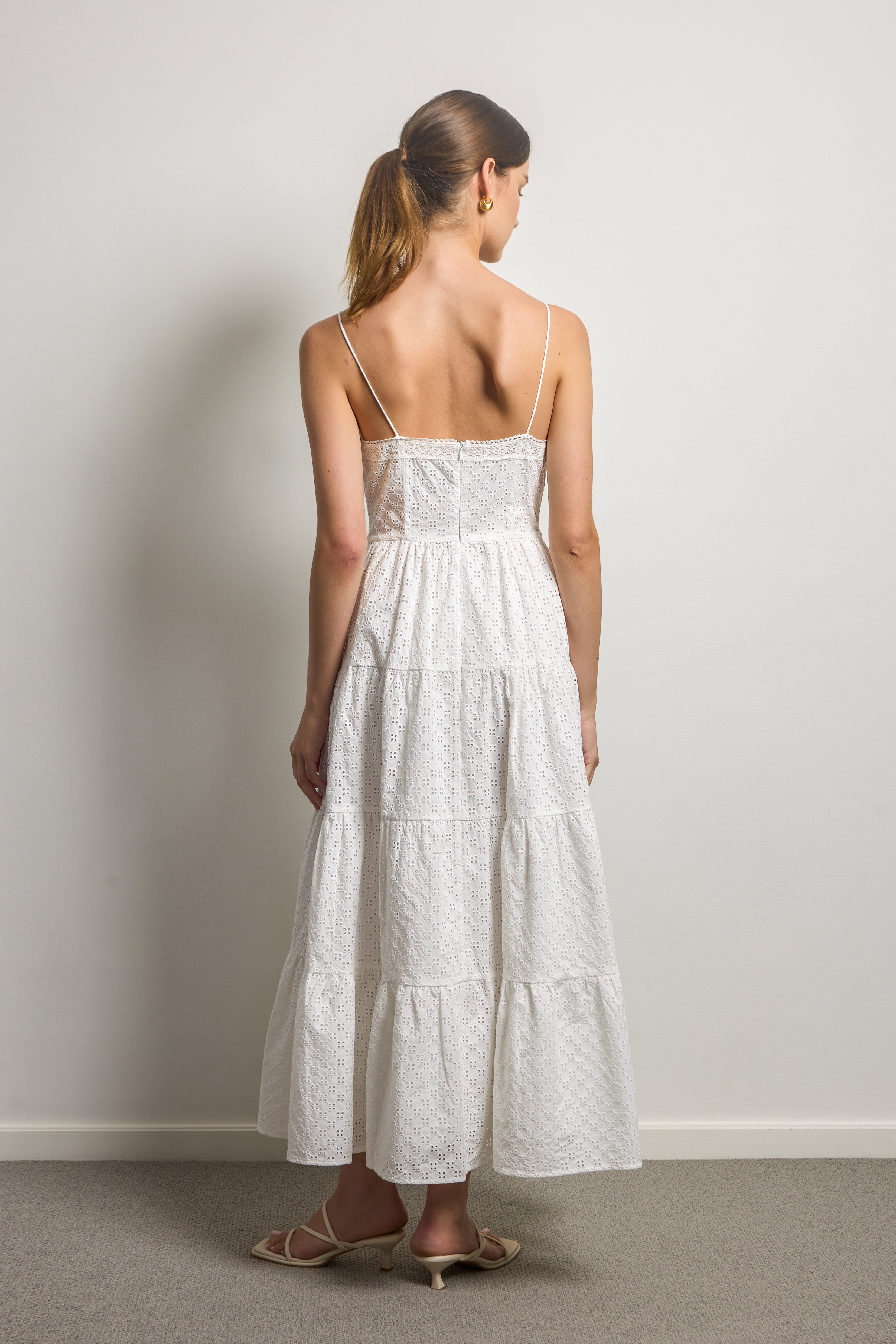 Tiered Midi Slip Dress