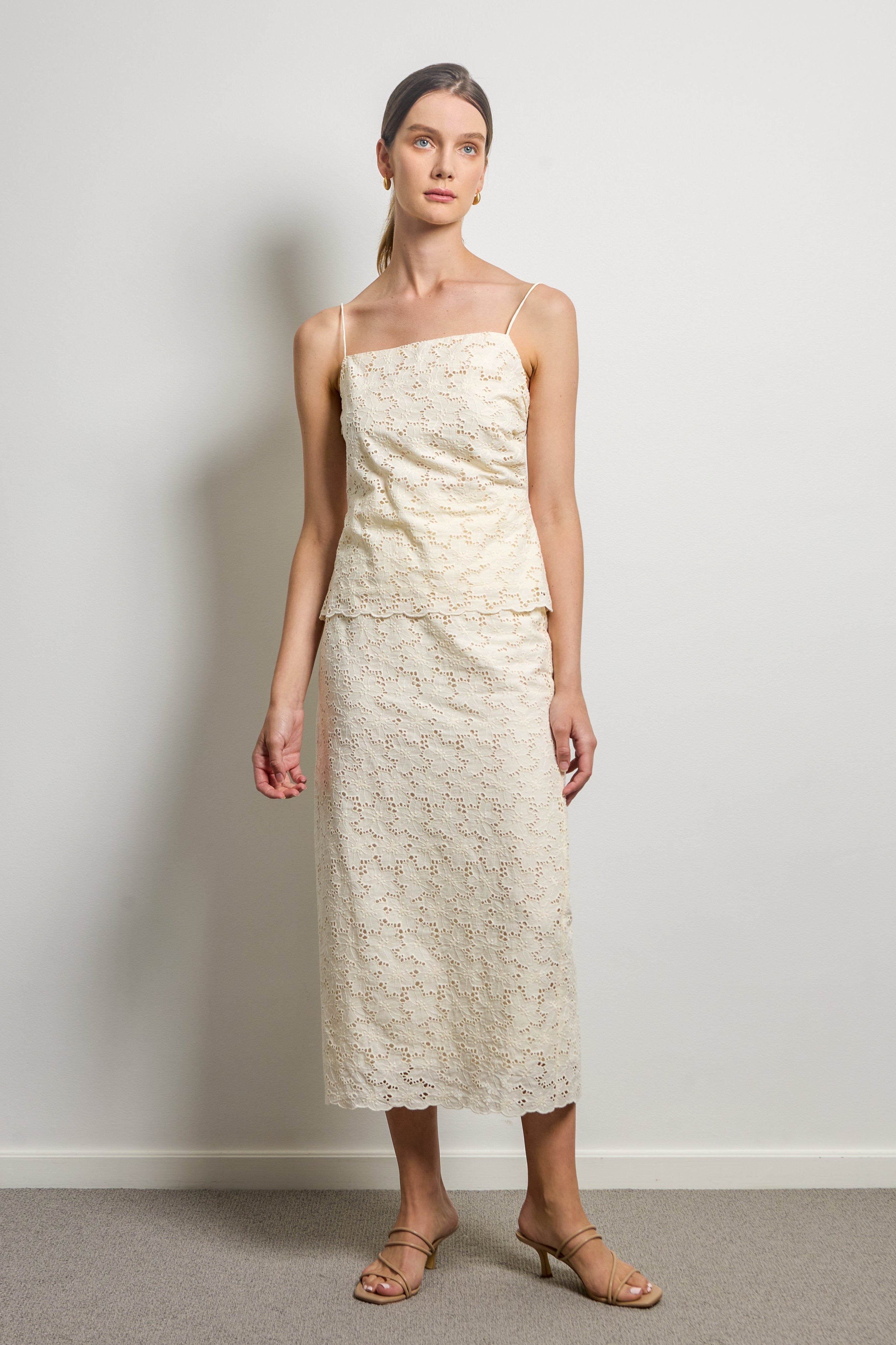 Cotton Broderie Anglaise Slip Top
