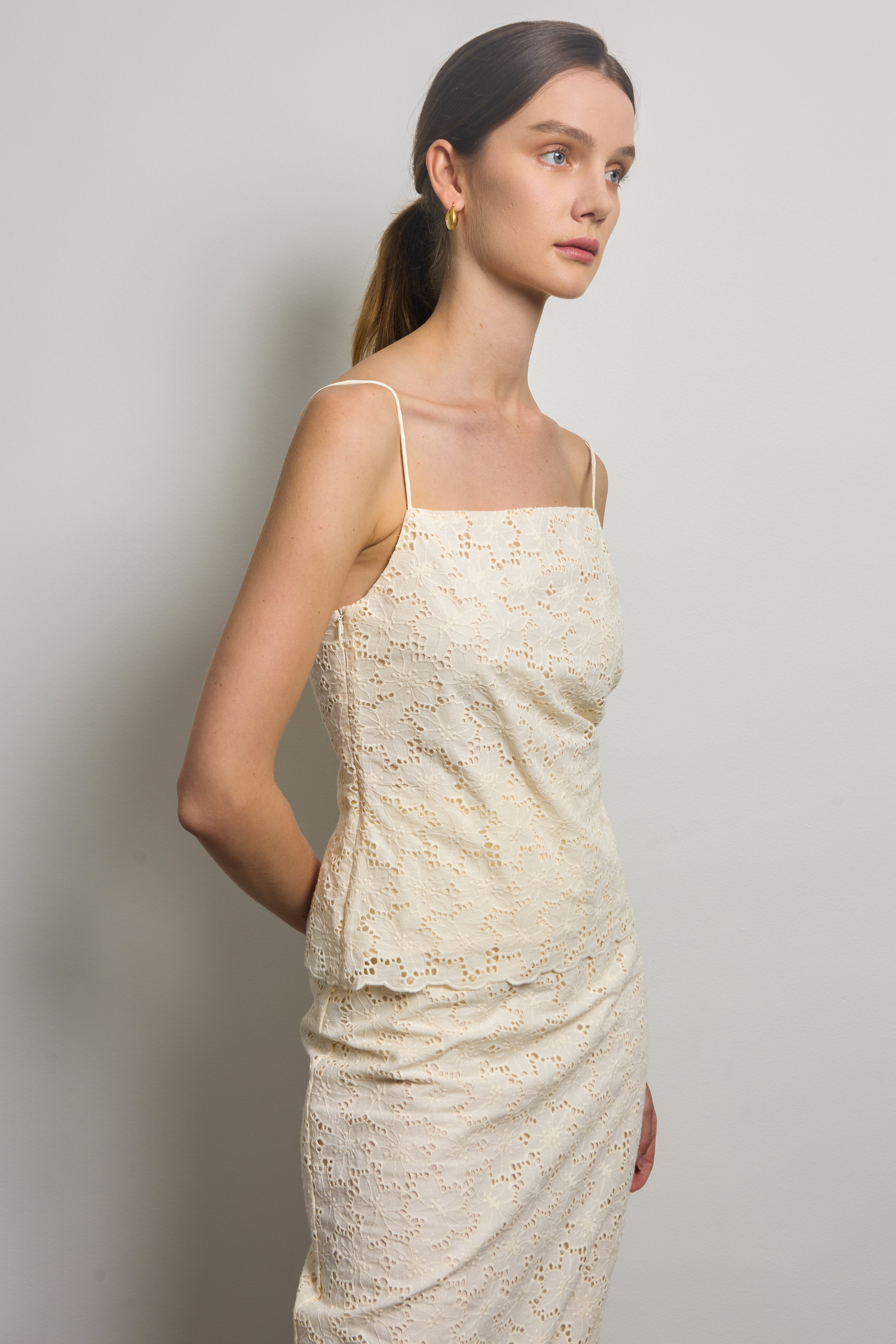 Cotton Broderie Anglaise Slip Top