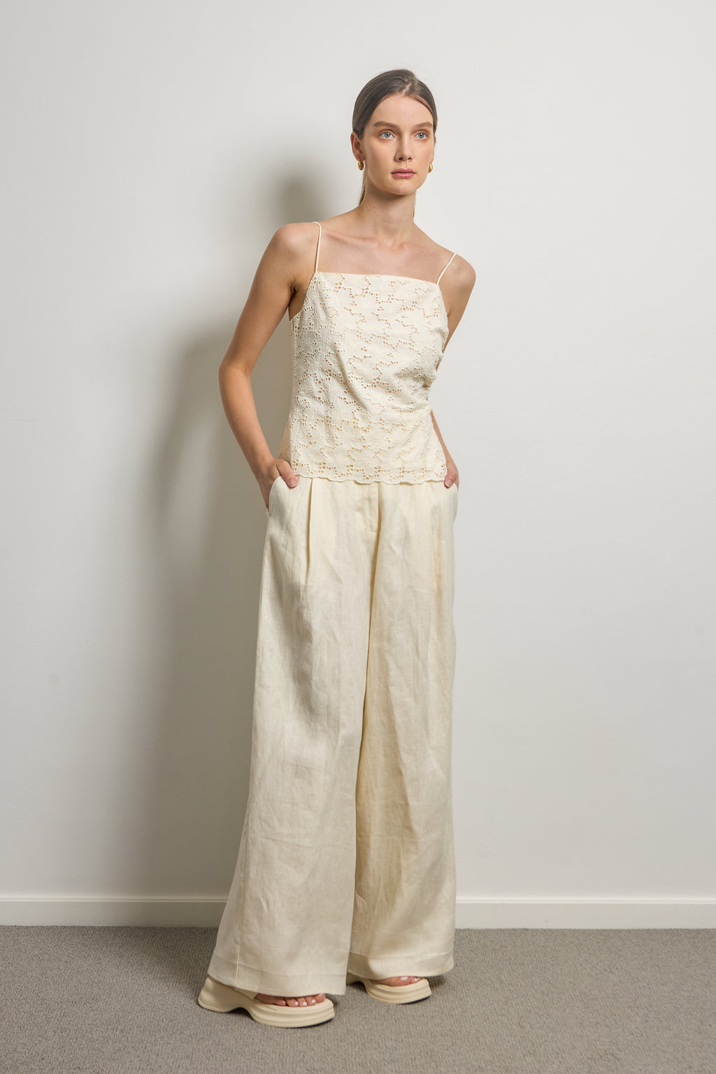 Cotton Broderie Anglaise Slip Top