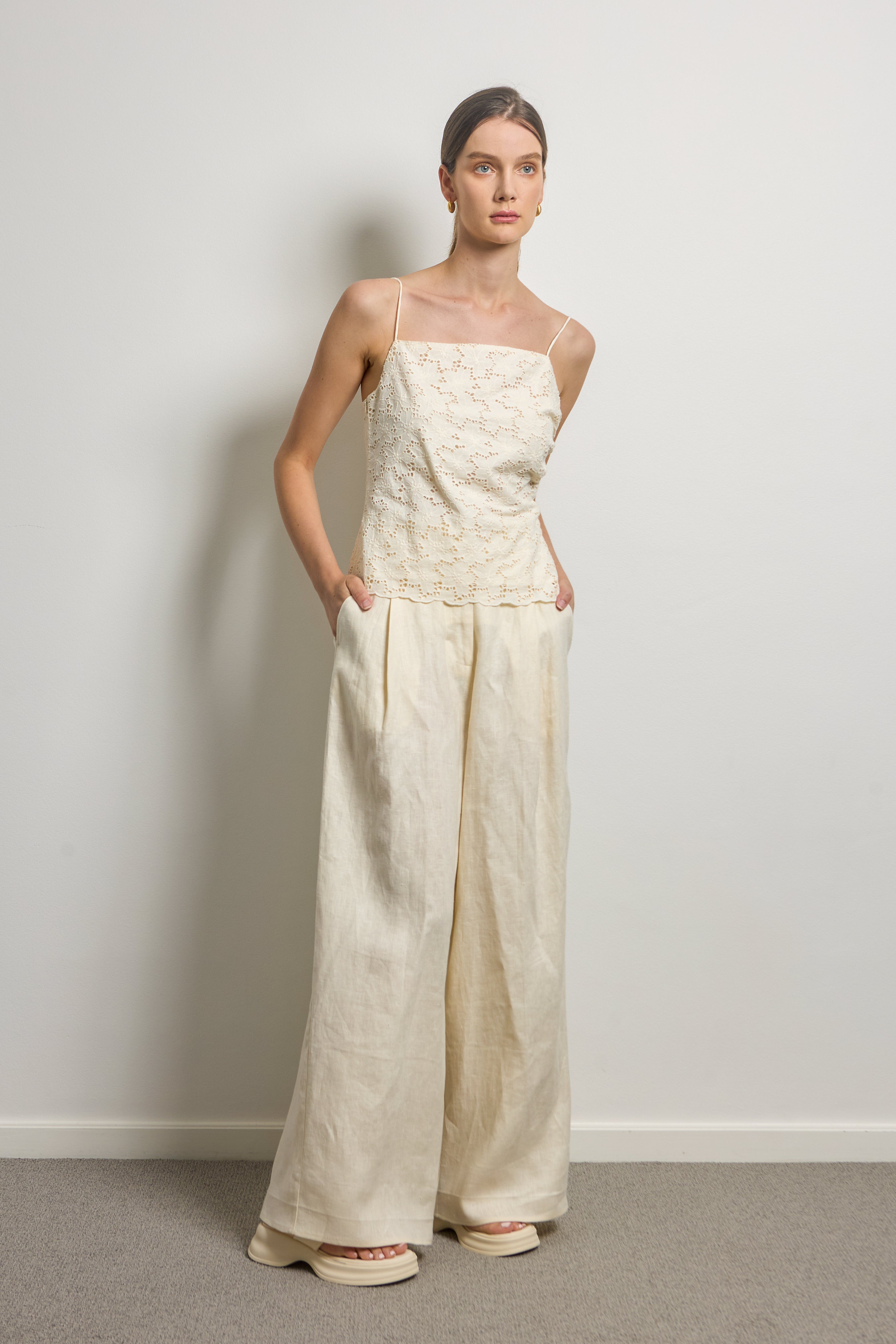 Cotton Broderie Anglaise Slip Top